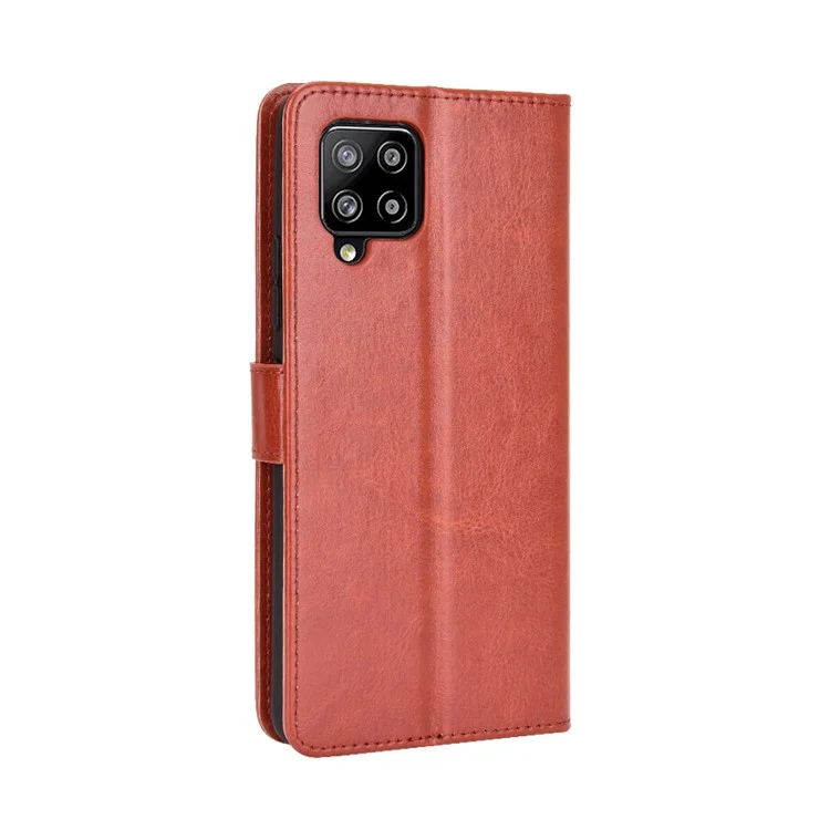 Cartera de cuero Crazy Horse Texture Stand para Samsung Galaxy A42 5G - Marrón