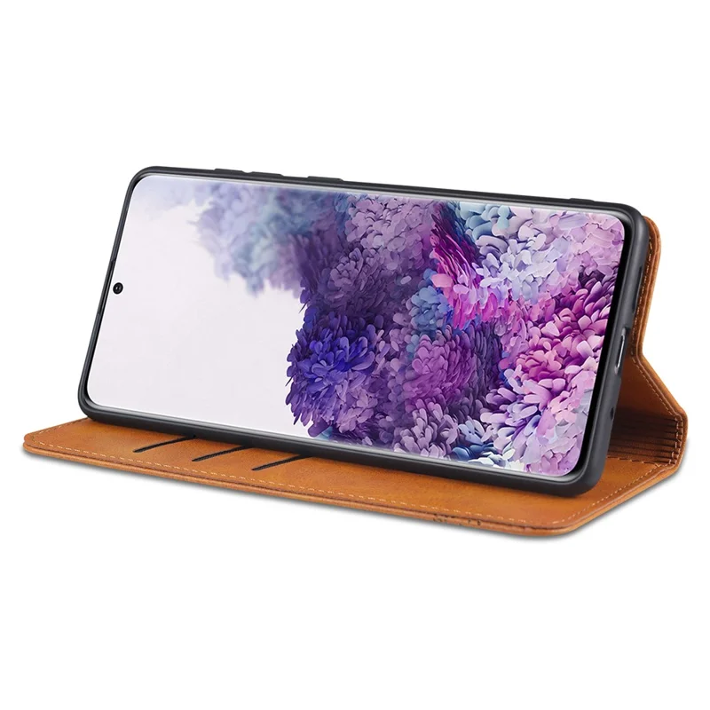 AZNS Leather Auto-absorbed Case for Samsung Galaxy S20 4G/S20 5G - Brown