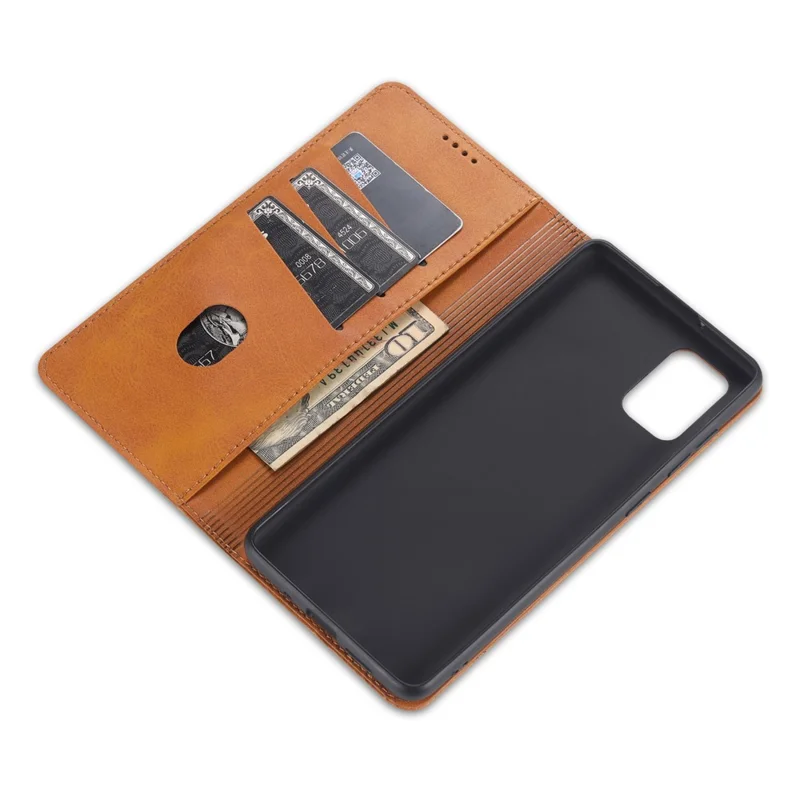 AZNS Leather Auto-absorbed Case for Samsung Galaxy S20 4G/S20 5G - Brown