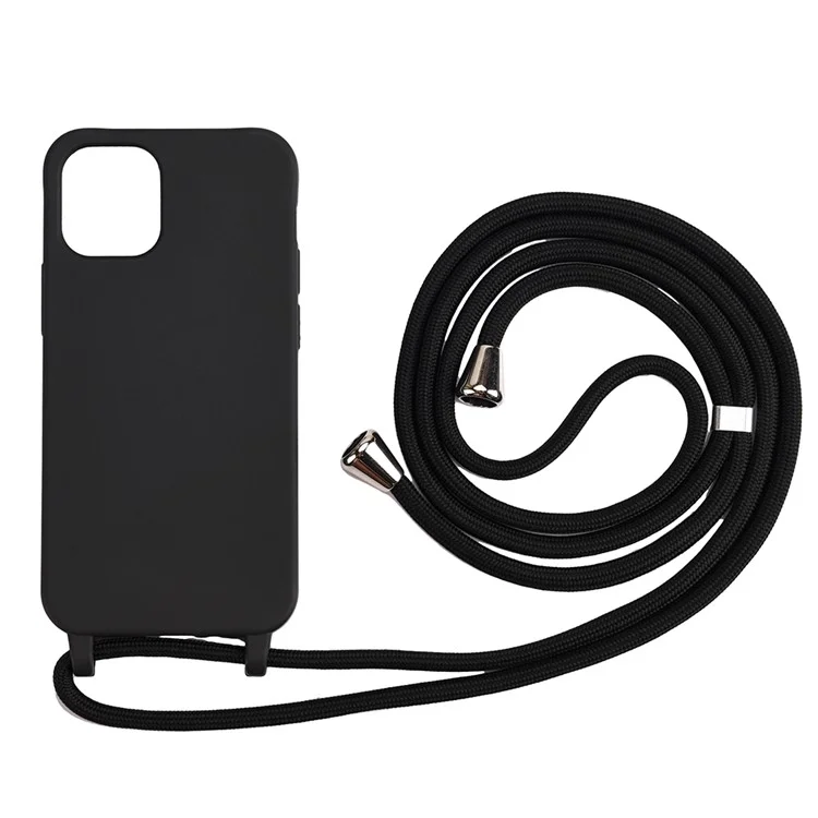 Custodia morbida in TPU con cordino multifunzione per iPhone 12/12 Pro - Baby Black