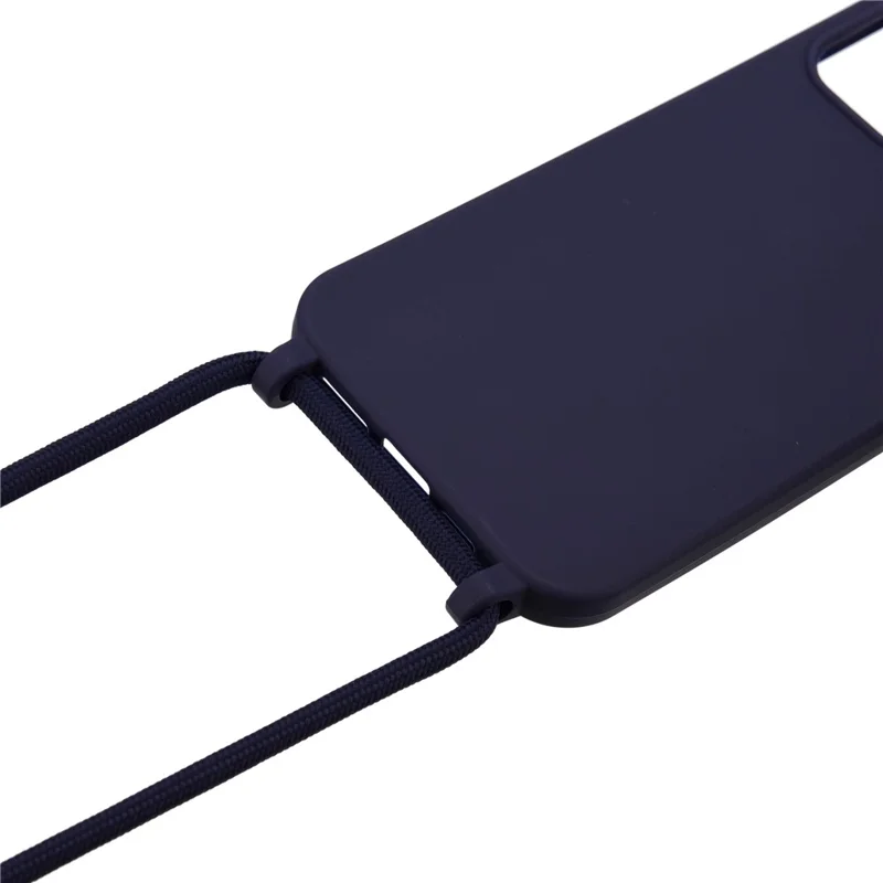 Soft TPU Case with Multi-function Lanyard for iPhone 12 Pro Max Phone Cover - Blue