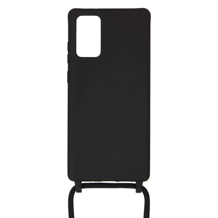 Soft Protector TPU Case with Lanyard for Samsung Galaxy Note20 4G/5G Phone Shell - Black