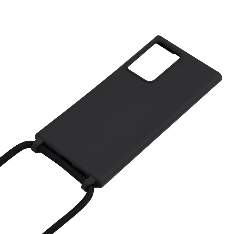Zachte TPU-hoes met draagkoord voor Samsung Galaxy Note20 Ultra / Note20 Ultra 5G hoes - Zwart