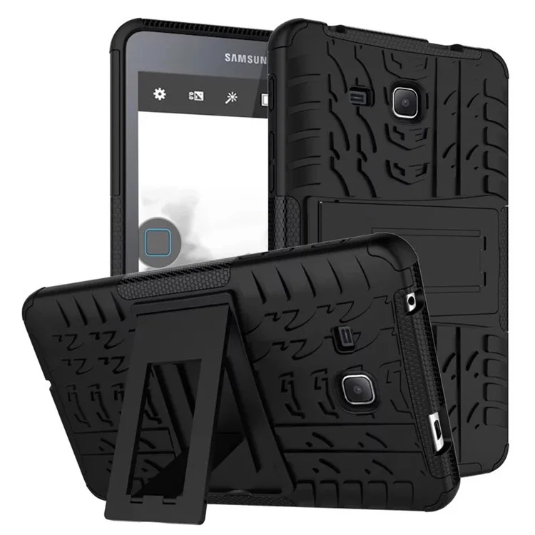 Tyre Pattern PC + TPU Hybrid Case for Samsung Galaxy Tab A 7.0 T280 T285 - Black