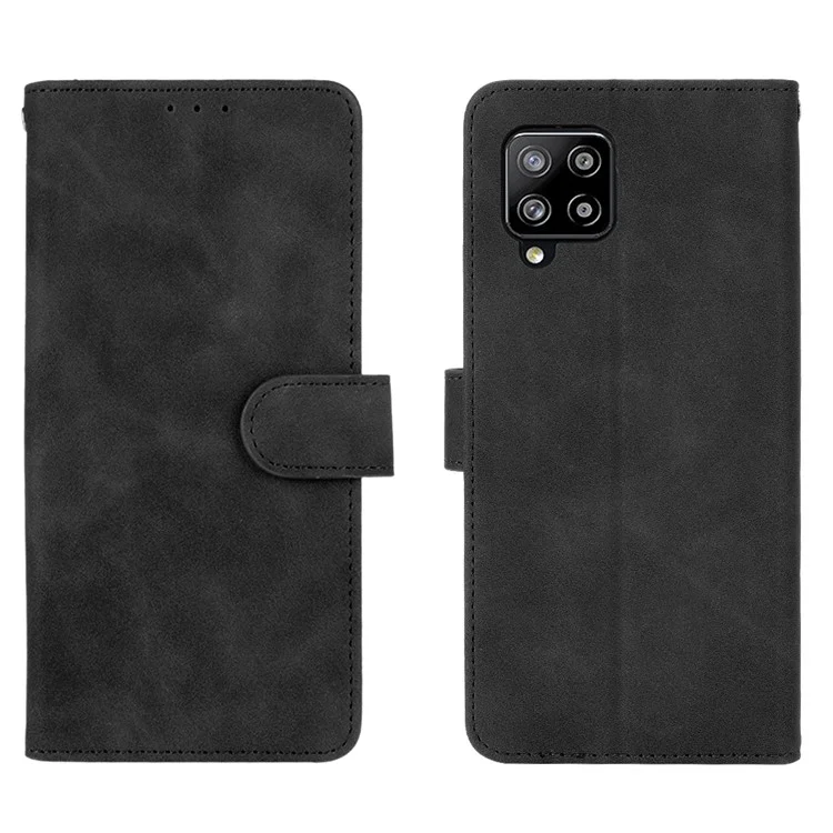 Case de Cuero de Piel de Piel Para Samsung Galaxy A42 5G - Negro