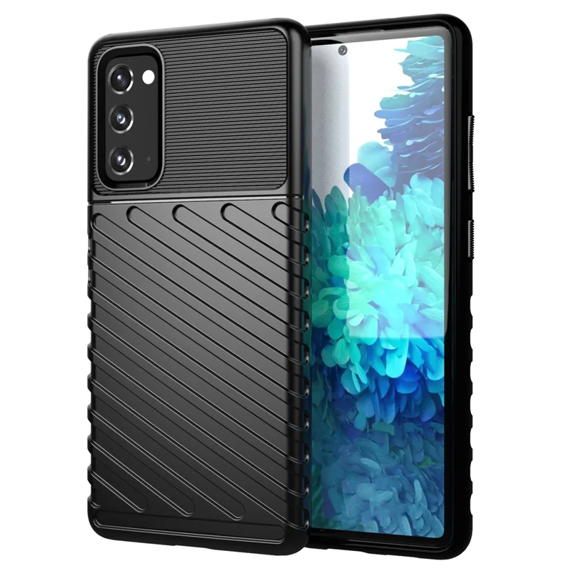 Texture de la Série Thunder Texture TPU Soft TPU Téléphone Pour Samsung Galaxy S20 fe 4g / 5g / S20 Lite / S20 fe 2022 - le Noir