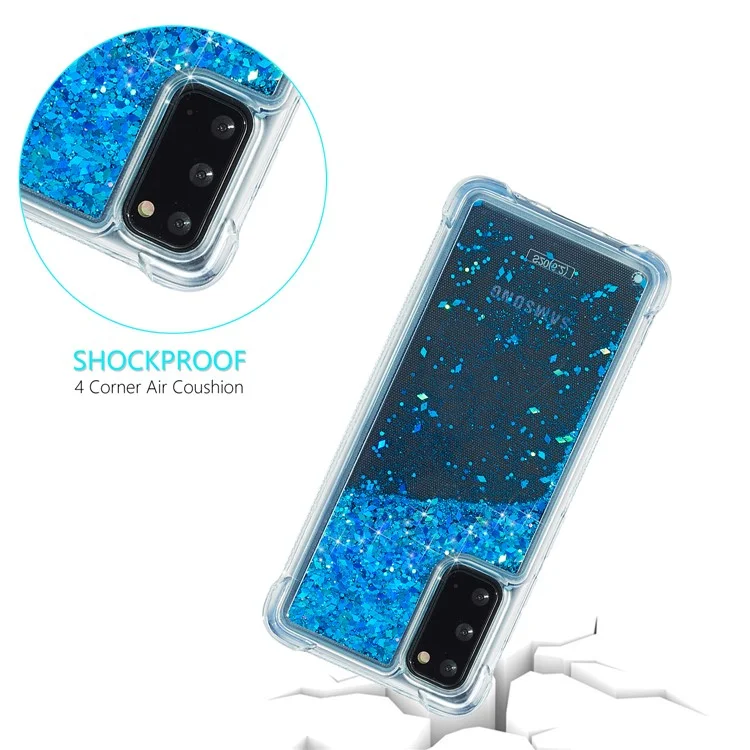 Pure Color Glitter Powder Quicksand TPU Case for Samsung Galaxy Note20/Note20 5G - Blue