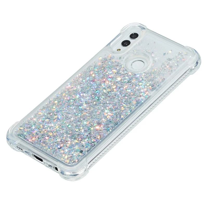 Glitter Powder Solid Color Quicksand TPU Shell for Samsung Galaxy A20e - Silver