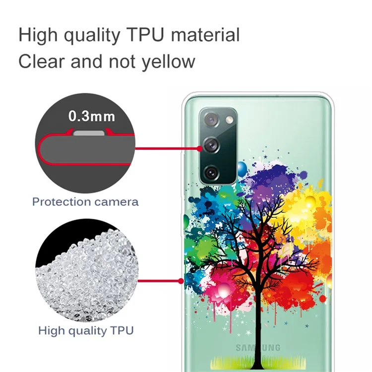 Pour Samsung Galaxy S20 FE 4G/5G/S20 Lite/S20 FE 2022 Étui de téléphone Motif Imprimé IMD TPU Protecteur de téléphone - Arbre Coloré