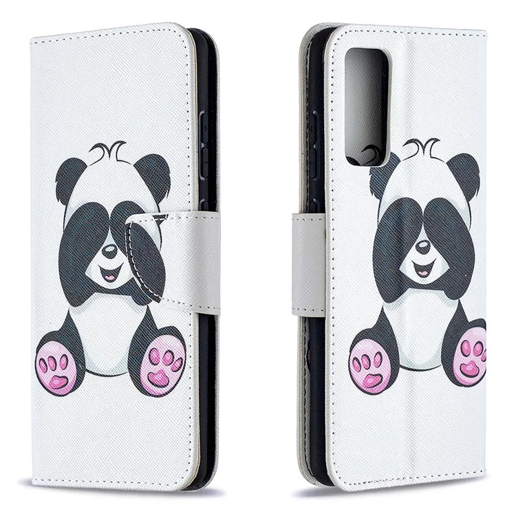 Protetor de Capa de Couro de Estação de Impressão de Padrões Para a Capa de Couro Para Samsung Galaxy S20 fe 4g/fe 5g/s20 Lite/S20 fe 2022 - Panda