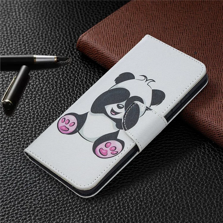 Protetor de Capa de Couro de Estação de Impressão de Padrões Para a Capa de Couro Para Samsung Galaxy S20 fe 4g/fe 5g/s20 Lite/S20 fe 2022 - Panda