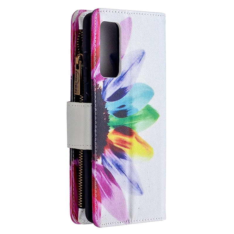 Pattern Printing Case Wallet Stand Leather Cover Protector for Samsung Galaxy S20 FE 4G / FE 5G / S20 Lite / S20 FE 2022 - Flower