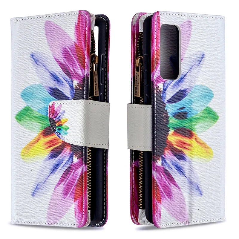 Pattern Printing Case Wallet Stand Leather Cover Protector for Samsung Galaxy S20 FE 4G / FE 5G / S20 Lite / S20 FE 2022 - Flower