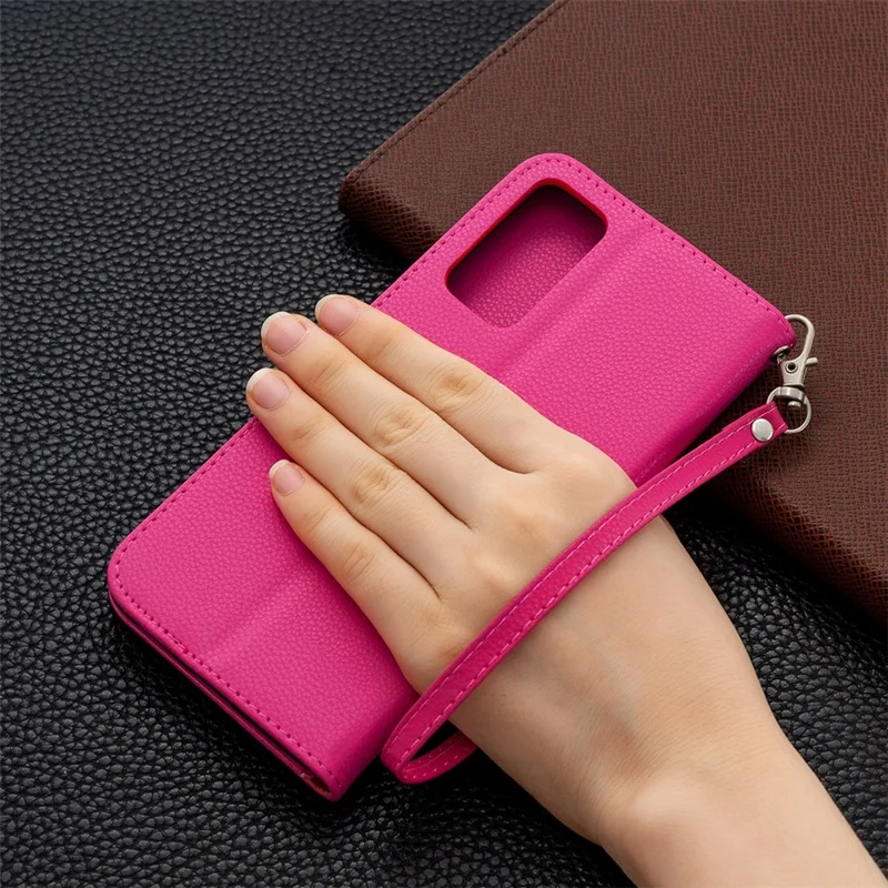 Litchi Surface with Wallet Leather Stand Case for Samsung Galaxy S20 FE 4G/FE 5G/S20 Lite/S20 FE 2022 - Rose