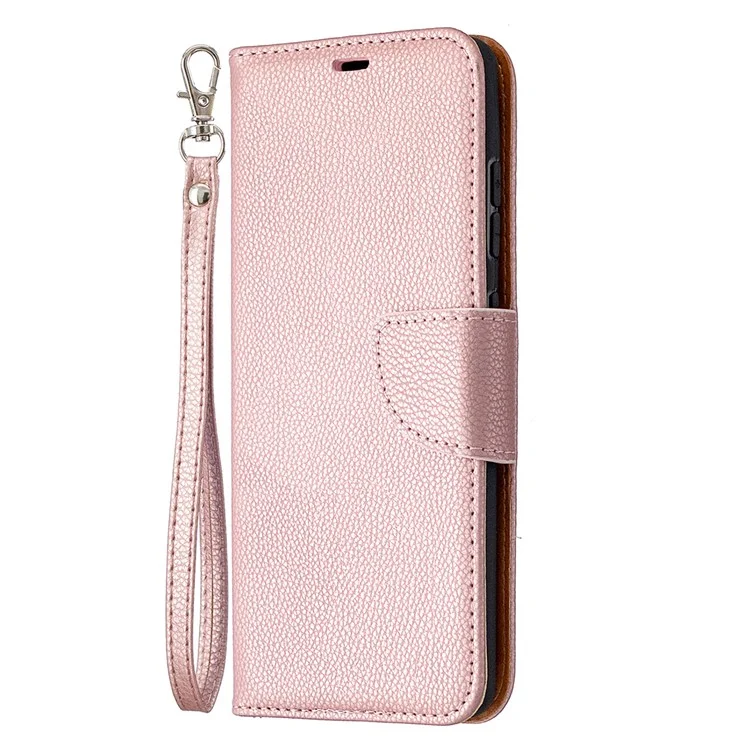 Superficie de Litchi Con Estuche de Cuero de Billetera Para Samsung Galaxy S20 fe 4g/fe 5G/S20 Lite/S20 fe 2022 - Oro Rosa