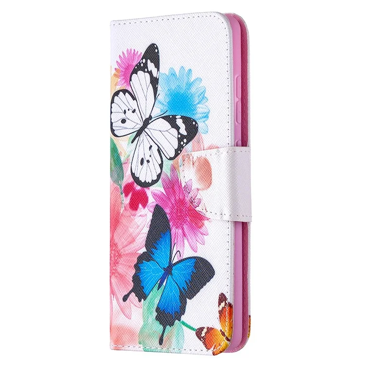 Pattern Printing Leather Wallet Protective Shell for Samsung Galaxy S20 FE 4G/FE 5G/S20 Lite/S20 FE 2022 - Butterflies