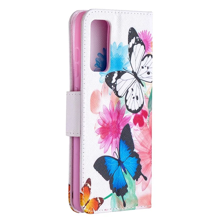 Pattern Printing Leather Wallet Protective Shell for Samsung Galaxy S20 FE 4G/FE 5G/S20 Lite/S20 FE 2022 - Butterflies