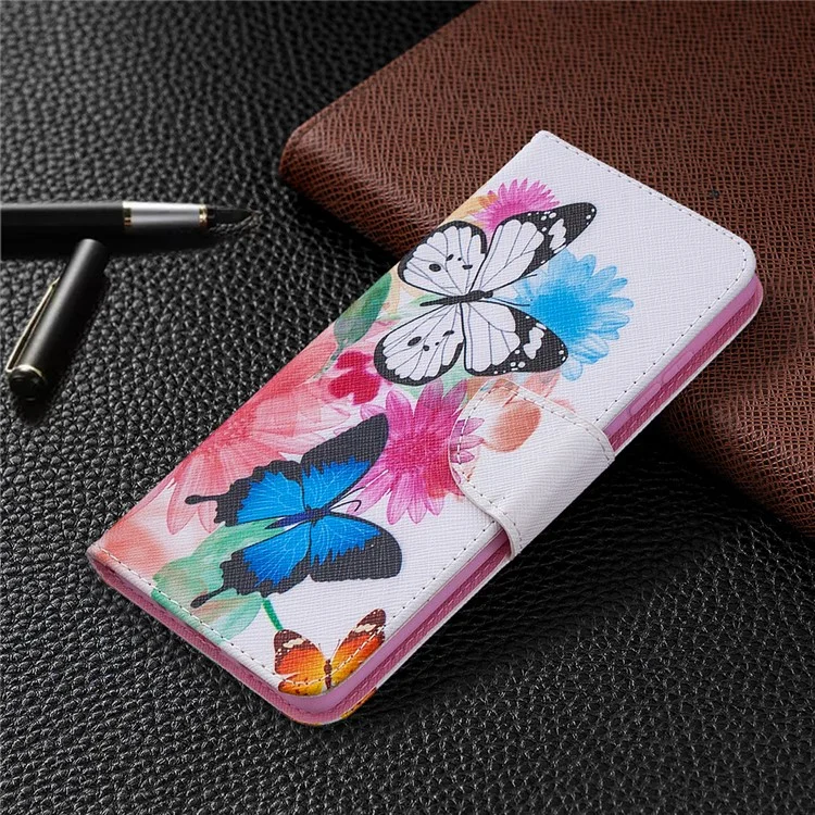 Pattern Printing Leather Wallet Protective Shell for Samsung Galaxy S20 FE 4G/FE 5G/S20 Lite/S20 FE 2022 - Butterflies