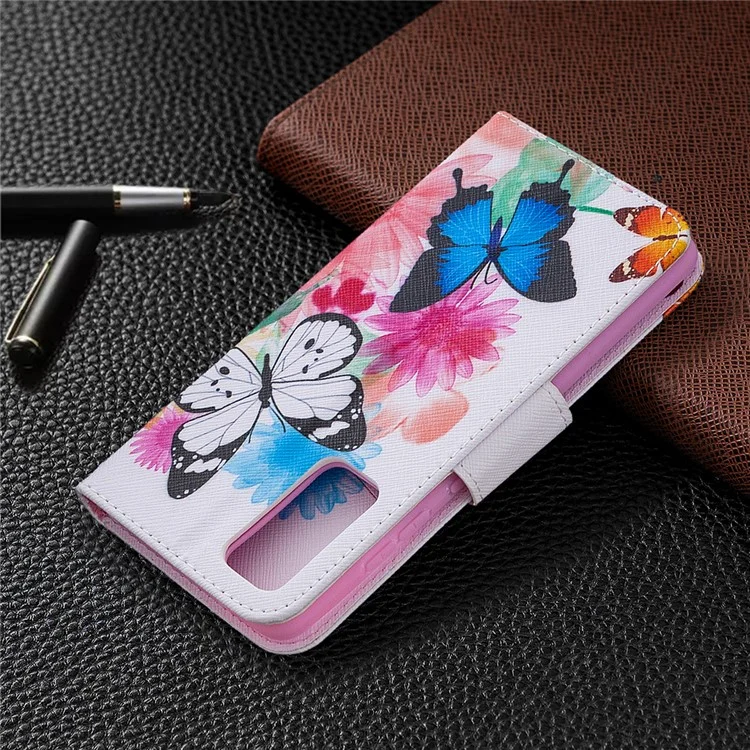 Pattern Printing Leather Wallet Protective Shell for Samsung Galaxy S20 FE 4G/FE 5G/S20 Lite/S20 FE 2022 - Butterflies