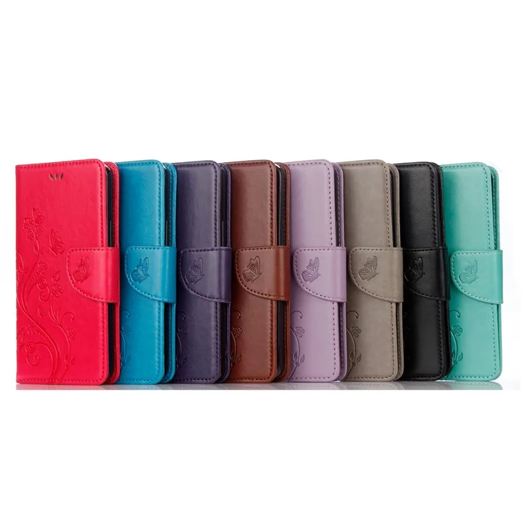 Imprint Butterflies Wallet Stand Flip Leather Phone Cover for Samsung Galaxy S20 FE 4G/FE 5G/S20 Lite/S20 FE 2022 - Black