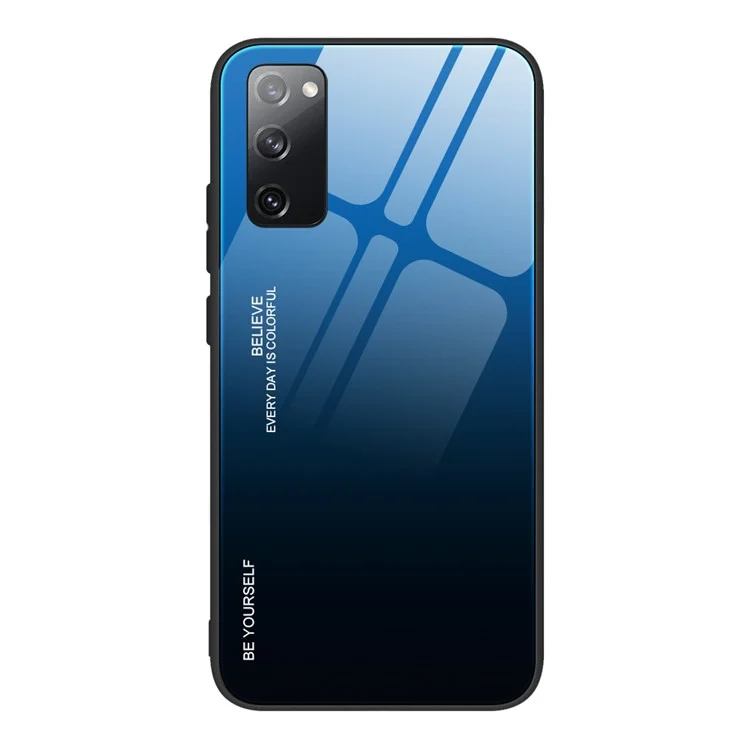 Custodia ibrida in vetro temperato sfumato PC TPU per Samsung Galaxy S20 FE 4G/FE 5G/S20 Lite/S20 FE 2022 - Blu / Nero