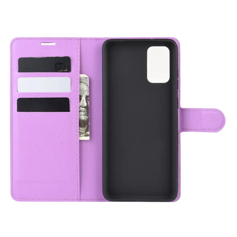 Magnetic Leather Litchi Skin Case for Samsung Galaxy S20 FE 4G/FE 5G/S20 Lite/S20 FE 2022 - Purple