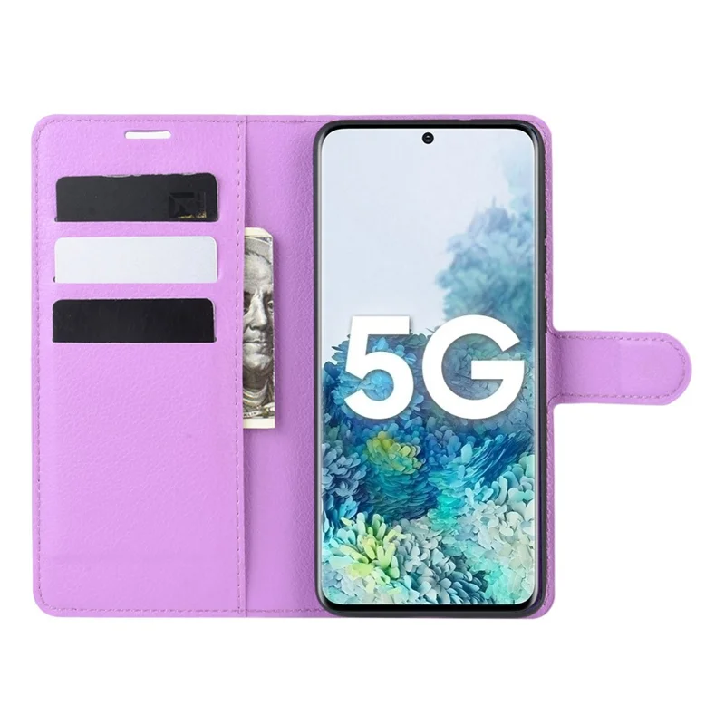 Custodia in pelle magnetica Litchi per Samsung Galaxy S20 FE 4G/FE 5G/S20 Lite/S20 FE 2022 - Viola