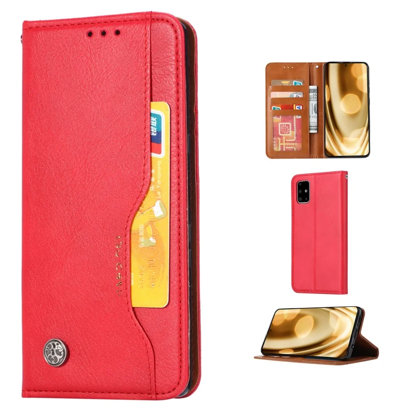 Portafoglio Auto-assorbito Coperchio Protettore in Pelle Per Samsung Galaxy S20 fe 4g/fe 5G/S20 Lite/S20 fe 2022 - Rosso