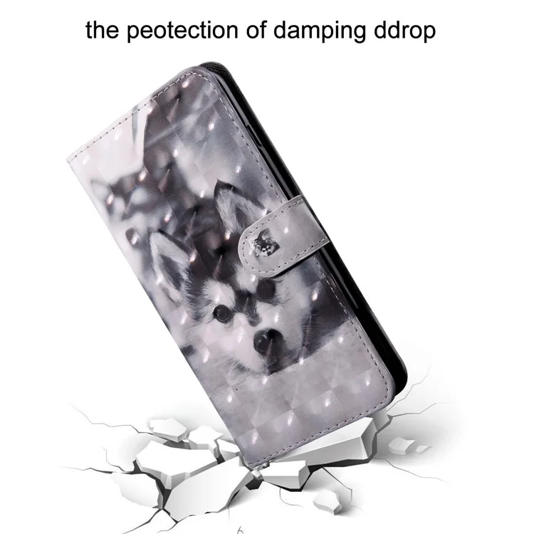 Light Spot Decor Pattern Printing Wallet Stand Leather Cover Case per Samsung Galaxy S20 FE 4G/FE 5G/S20 Lite/S20 FE 2022 - Wolf