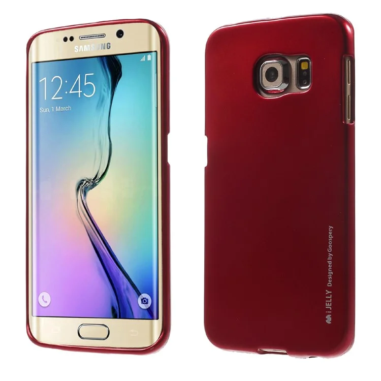 MERCURY GOOSPERY for Samsung Galaxy S6 Edge G925 Metal-like TPU Phone Case - Red