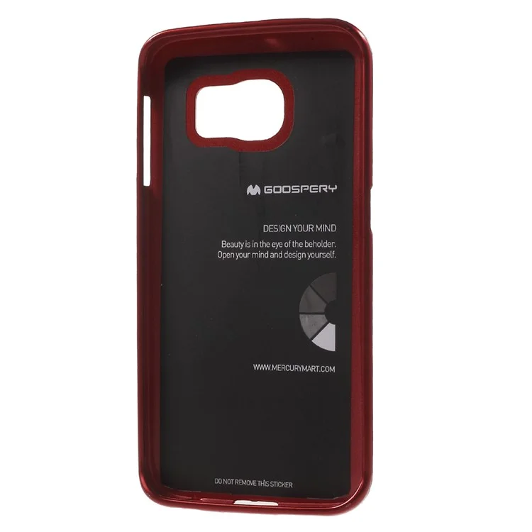 MERCURY GOOSPERY for Samsung Galaxy S6 Edge G925 Metal-like TPU Phone Case - Red