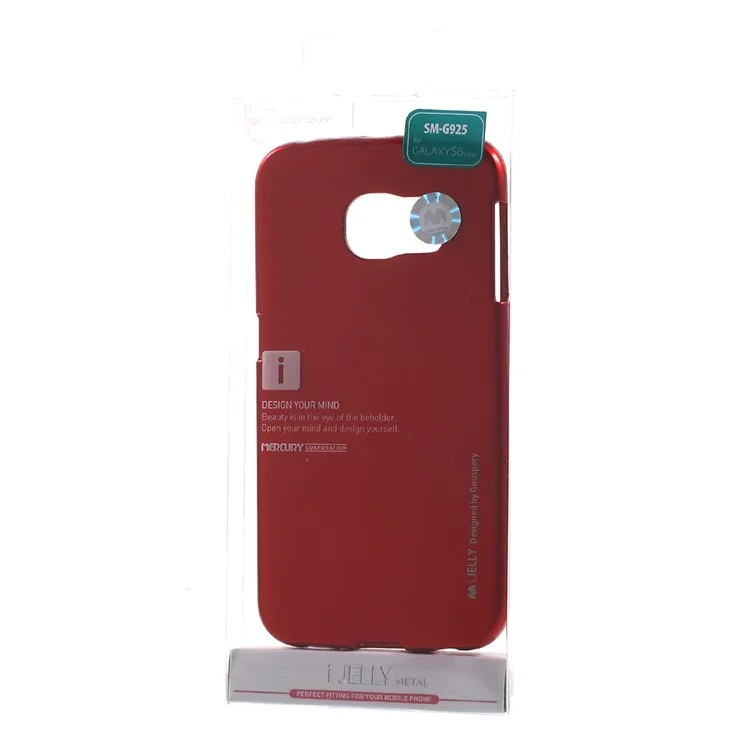 MERCURY GOOSPERY for Samsung Galaxy S6 Edge G925 Metal-like TPU Phone Case - Red