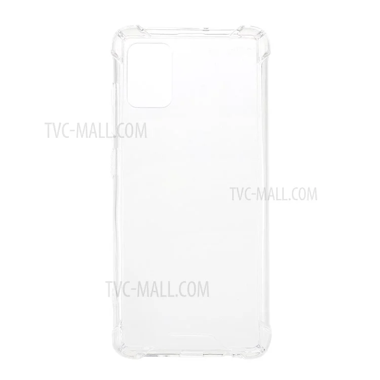 Drop-proof Glossy Acrylic + TPU Hybrid Case Shell for Samsung Galaxy A51 4G SM-A515 - Transparent