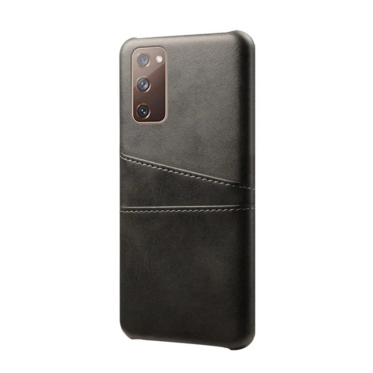 KSQ for Samsung Galaxy S20 FE 4G/FE 5G/S20 Lite/S20 FE 2022 PU Leather + Plastic Shell with Card Holder Slots - Black
