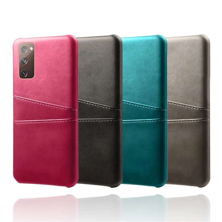 KSQ for Samsung Galaxy S20 FE 4G/FE 5G/S20 Lite/S20 FE 2022 PU Leather + Plastic Shell with Card Holder Slots - Black