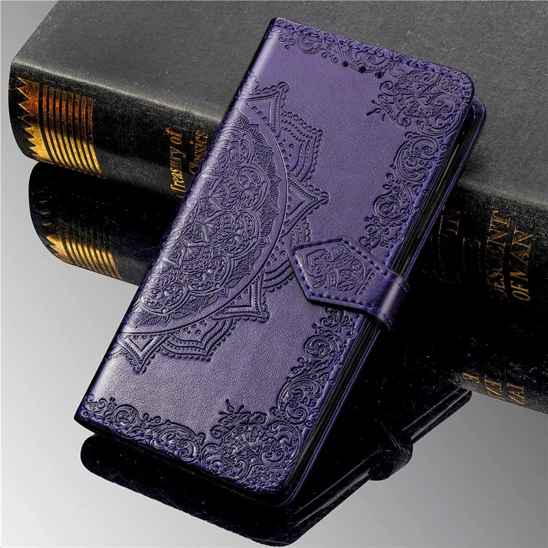 Embossed Mandala Flower Wallet Leather Shell for Samsung Galaxy S20 FE 4G/FE 5G/S20 Lite/S20 FE 2022 - Purple