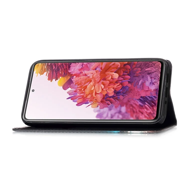Impresión de Patrones de Billetera de Cuero Case Para Samsung Galaxy S20 fe 4g/fe 5G/S20 Lite/S20 fe 2022 - Flor Vívida