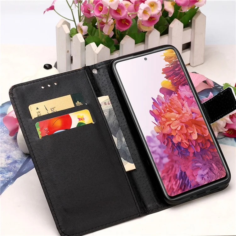 Impresión de Patrones de Billetera de Cuero Case Para Samsung Galaxy S20 fe 4g/fe 5G/S20 Lite/S20 fe 2022 - Flor Vívida