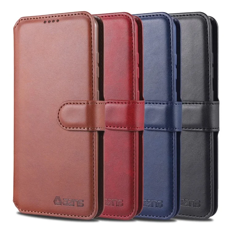 AZNS Wallet Leather Stand Case for Samsung Galaxy S20 FE 4G/FE 5G/S20 Lite/S20 FE 2022 - Brown