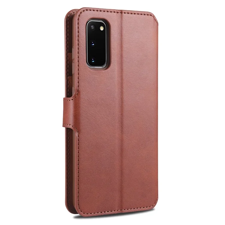 AZNS Wallet Leather Stand Case for Samsung Galaxy S20 FE 4G/FE 5G/S20 Lite/S20 FE 2022 - Brown