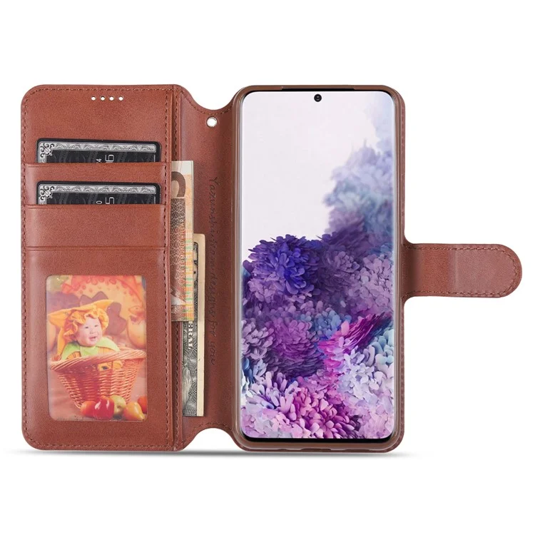 AZNS Wallet Leather Stand Case per Samsung Galaxy S20 FE 4G/FE 5G/S20 Lite/S20 FE 2022 - Marrone