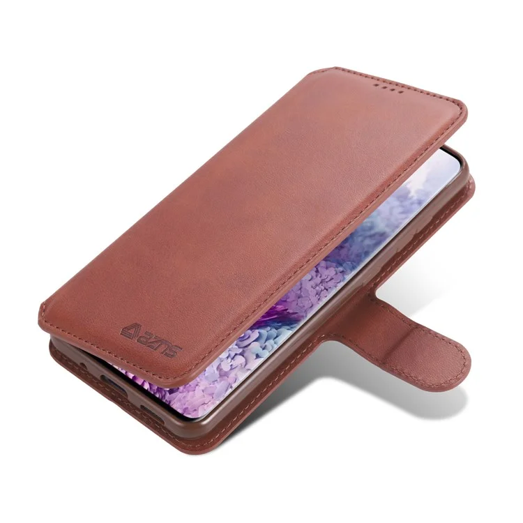 AZNS Wallet Leather Stand Case for Samsung Galaxy S20 FE 4G/FE 5G/S20 Lite/S20 FE 2022 - Brown