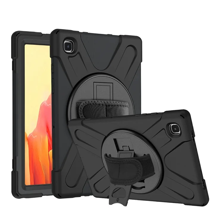 360° Swivel PC + Silicone Combo Kickstand Tablet Case for Samsung Galaxy Tab A7 10.4 (2020) / (2022) - Black