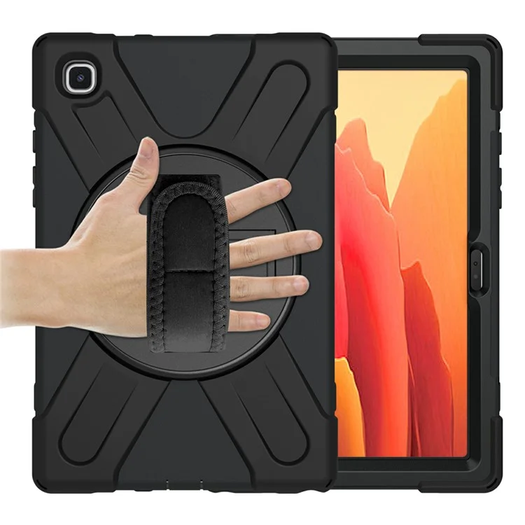 360° Swivel PC + Silicone Combo Kickstand Tablet Case for Samsung Galaxy Tab A7 10.4 (2020) / (2022) - Black