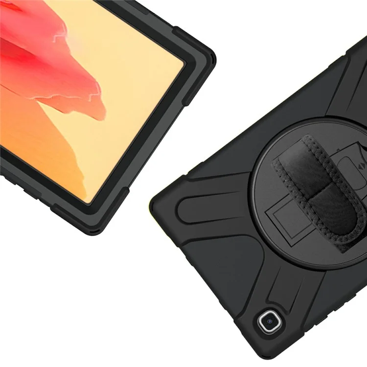 360° Swivel PC + Silicone Combo Kickstand Tablet Case for Samsung Galaxy Tab A7 10.4 (2020) / (2022) - Negro