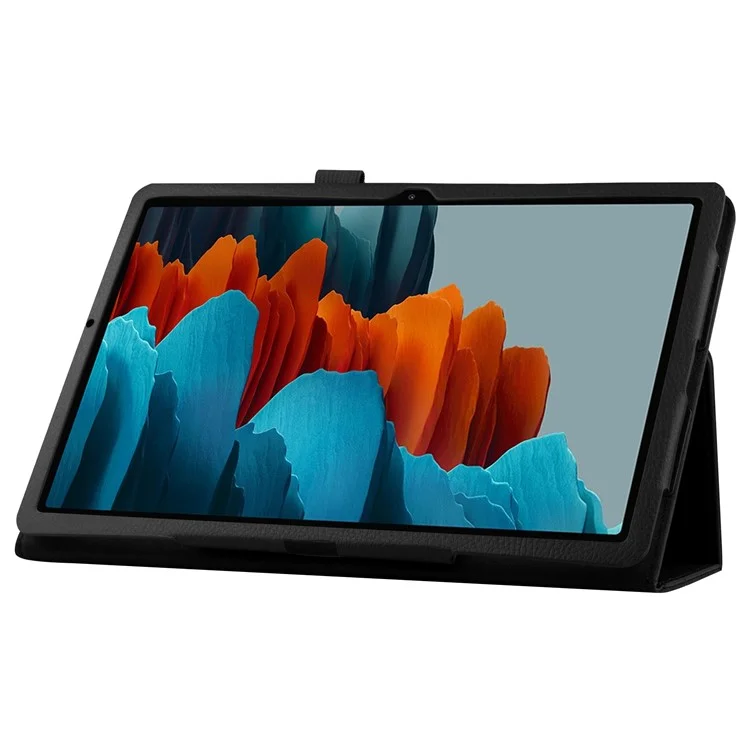 Funda de piel de litchi para Samsung Galaxy Tab S7+ / S8+ - Negro