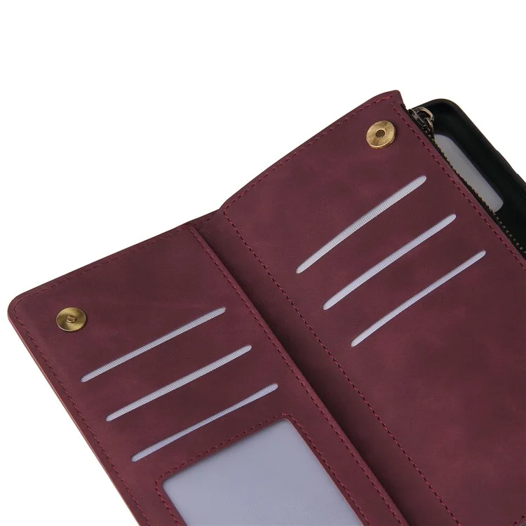 For Samsung Galaxy S20 FE/S20 Fan Edition/S20 FE 5G/S20 Fan Edition 5G/S20 Lite/S20 FE 2022 Cell Phone Cover Multiple Card Slots PU Leather Wallet Phone Covering Case - Red