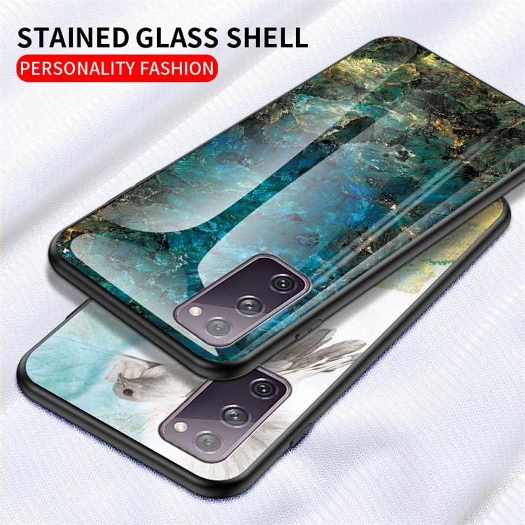 Coque de protection en verre trempé et TPU pour Samsung Galaxy S20 FE 5G/Fan Edition 5G/S20 FE/Fan Edition/S20 Lite/S20 FE 2022 - Émeraude