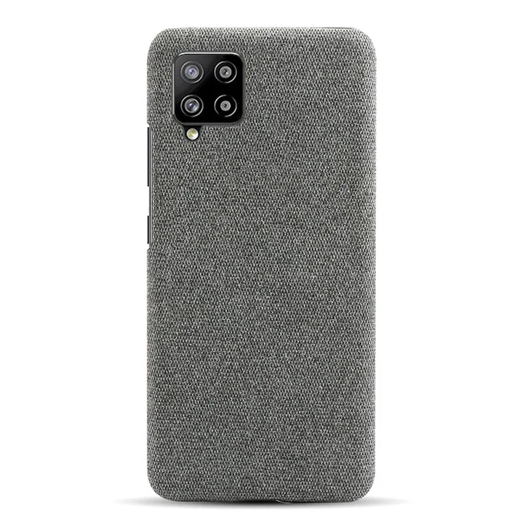 Тканевая текстура Пластиковый жесткий чехол для телефона для Samsung Galaxy A42 5G - темно-серый