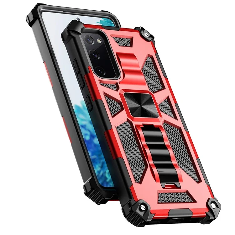 Schockproofes PC + TPU + Metal Phone Protective Shell Für Samsung Galaxy S20 Fe/s20 Fan Edition/S20 fe 5G/S20 Fan Edition 5G/S20 Lite/S20 fe 2022 - Rot